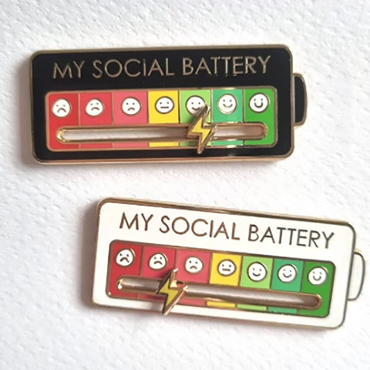 Vibe Gauge: Expressive Enamel Pins Tracking Your Social Energy!